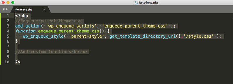 enqueue parent style