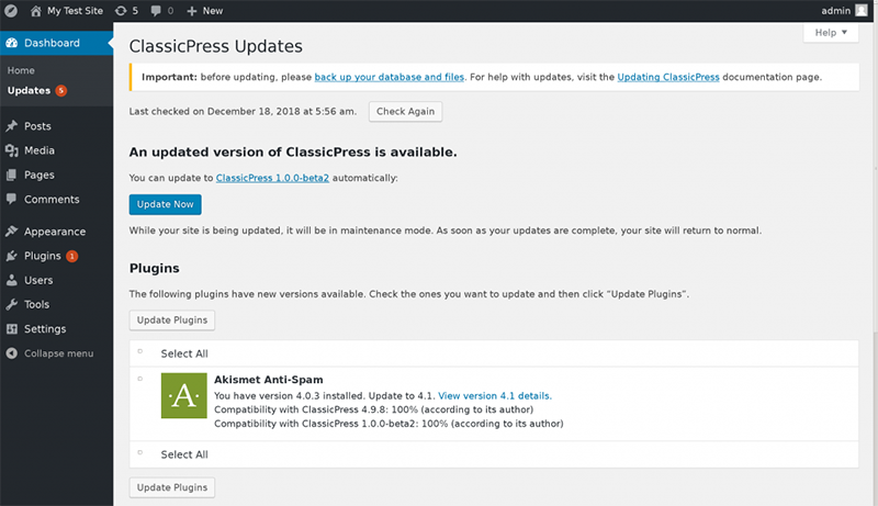 ClassicPress beta