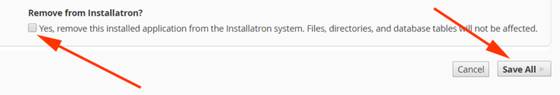 Remove from Installatron