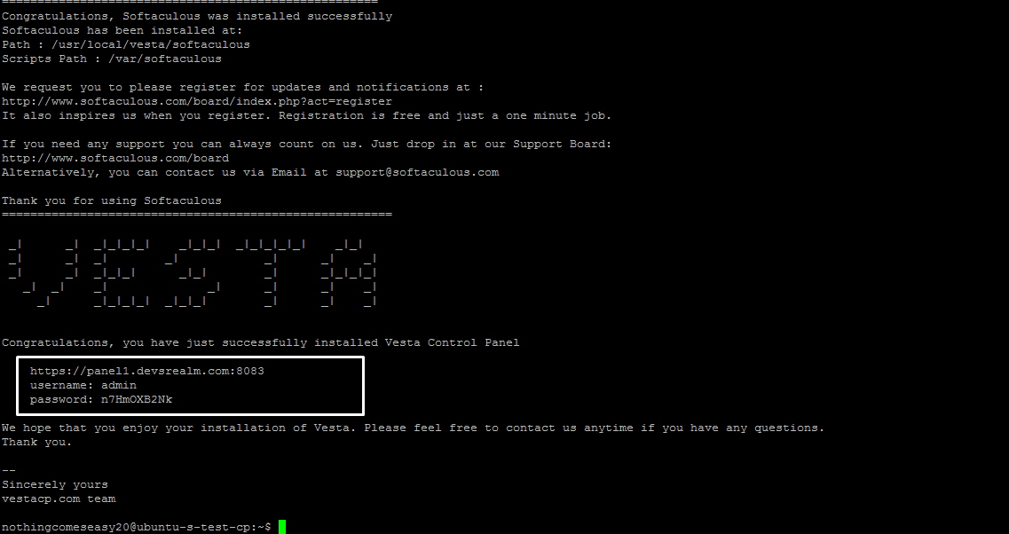49. Info to login the vestacp