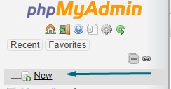 phpMyAdmin new database