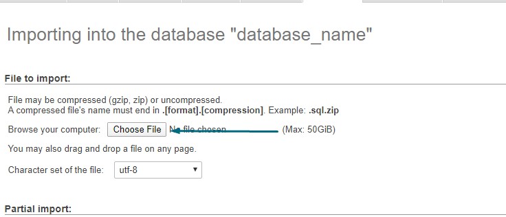 Importing SQL file