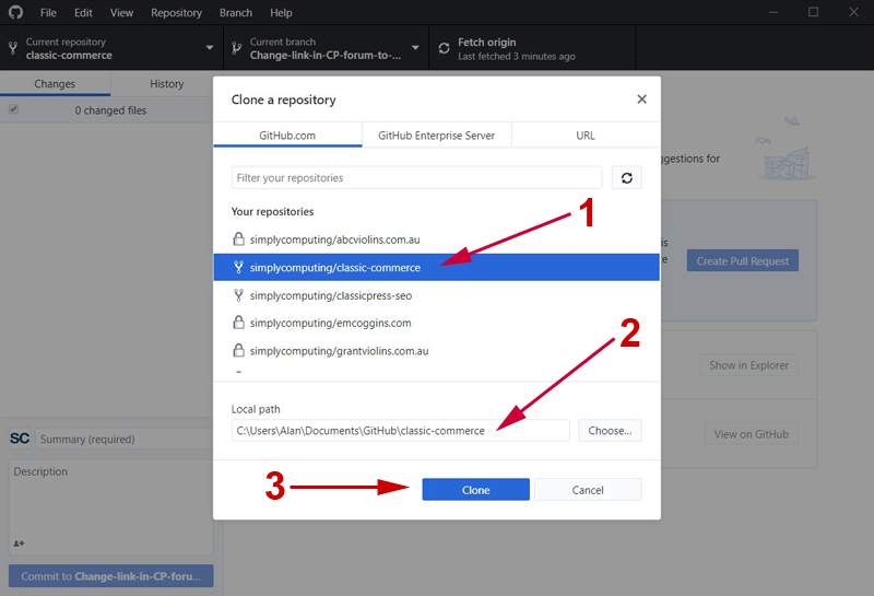 Selecting a Repository