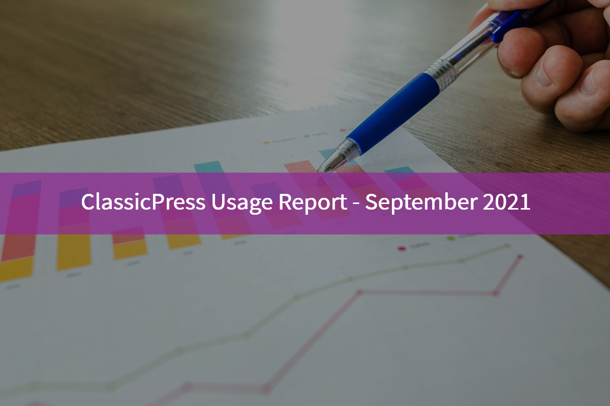 Classicpress Usage Report Sept 2021