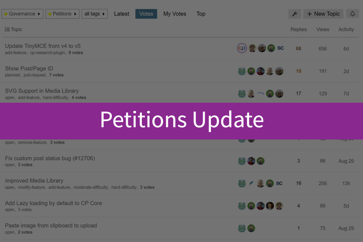 Petitions Update