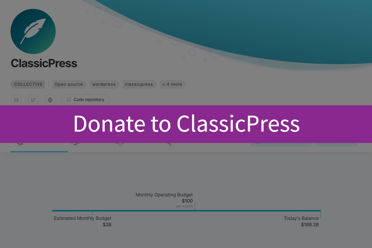Donate To Classicpress Open Collective