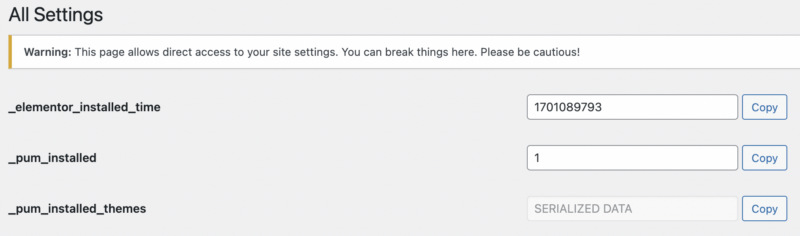 All Settings